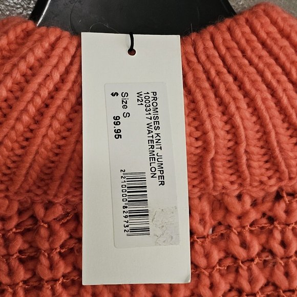 NEW SHEIKE Promises Knit Jumper Womens Size S Wool/Alpaca Watermelon $99.95 boxy - Picture 9 of 14